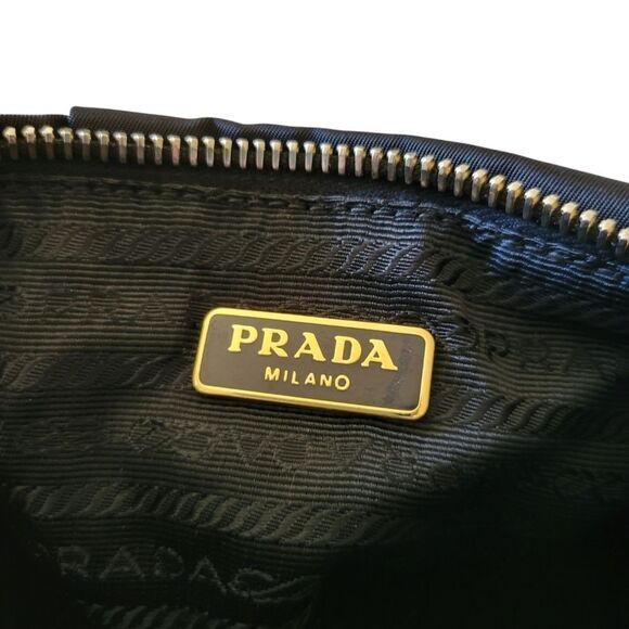 Prada Bow-Detailed Nylon Wristlet Clutch in Black - Picture 6 of 16